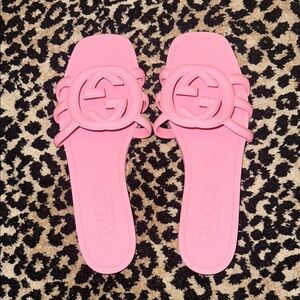 Pink Minimalist Sandals with GG Logo
